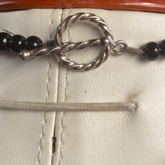 Zebra Jasper Stone & Onyx Necklace - Picture 7 of 9